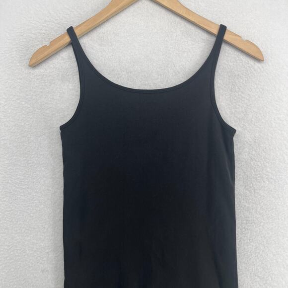 EILEEN FISHER Tank Top PS Organic Cotton Ribbed Jersey Cami Scoop Neck Black - Picture 4 of 13